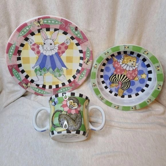 Essex Kids Ceramic Plate, Bowl & 2-Handle Mug Set - Picture 1 of 12